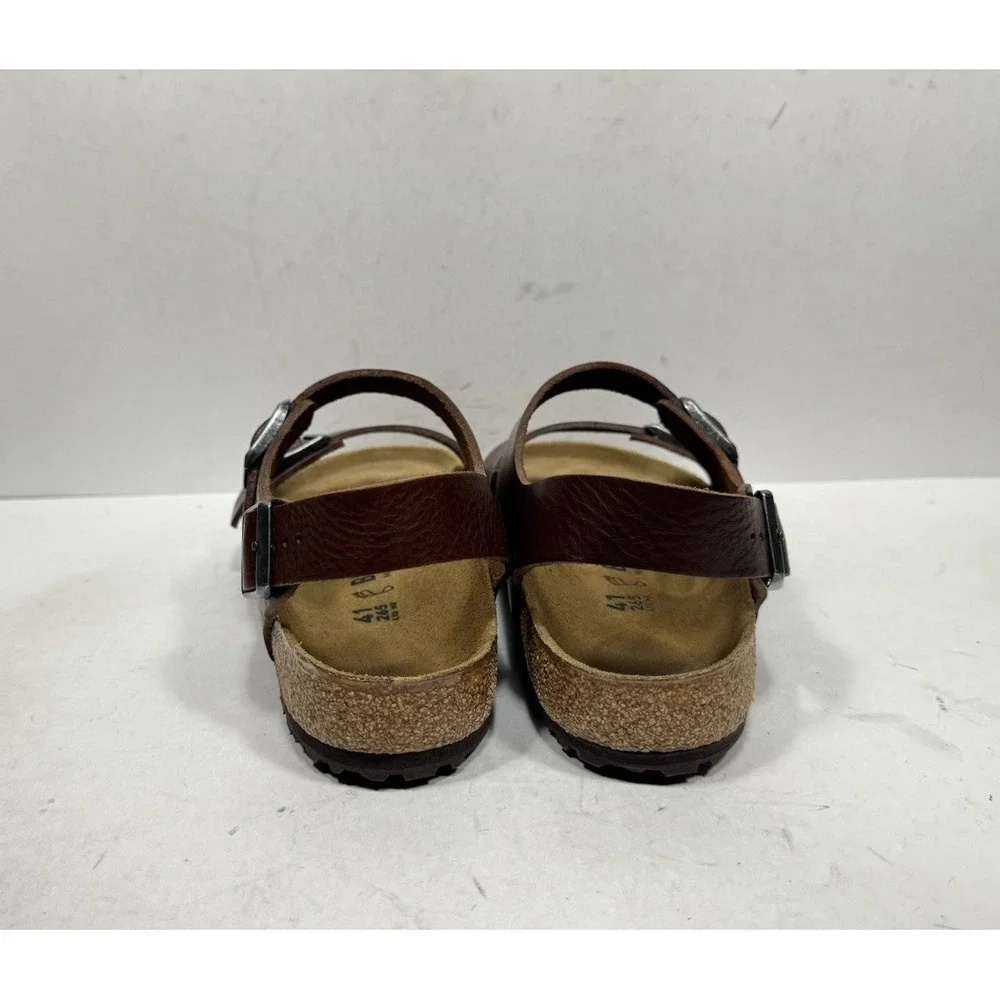 Birkenstock Milano Slingback Footbed Sandals Mens Size US 8 EU 41 Brown Leather